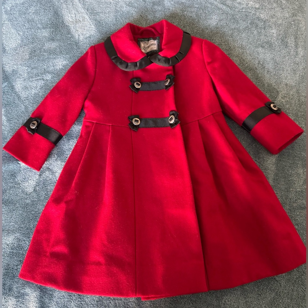 Rothschild Red and Black Kids Pea Coat